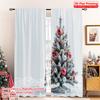 2pcs 2D Flat Printing Merry Christmas Popular Curtains Christmas Tree Star Polyester Without Electricity Party & Holiday Decor
