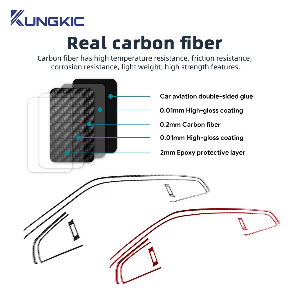 Real Soft Carbon Fiber For Toyota Camry 2018 2019 2020 2025 2025 2025 2025 LHD RHD Car Passenger Instrument AC Outlet Sticker