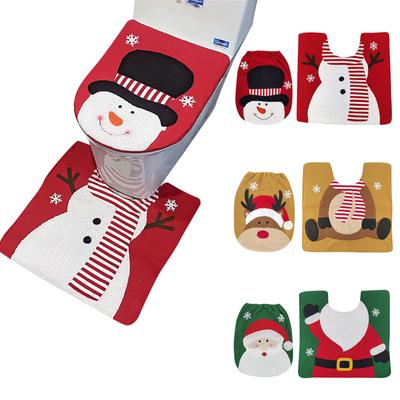 Christmas Toilet Seat Cover Decorations, Toilet Seat Cover Set, Santa Claus Toilet Seat Cover For Christmas Decorations