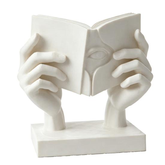 3D Printed Abstract Face Reading Sculpture & Hand Modern