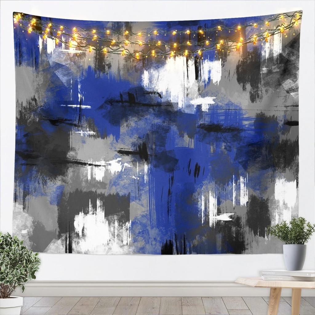 Black Black White Tapestry Kids Abstract Art Design Wall Art for womem Modern Geometric Wall Hanging Blanket Breathable Soft