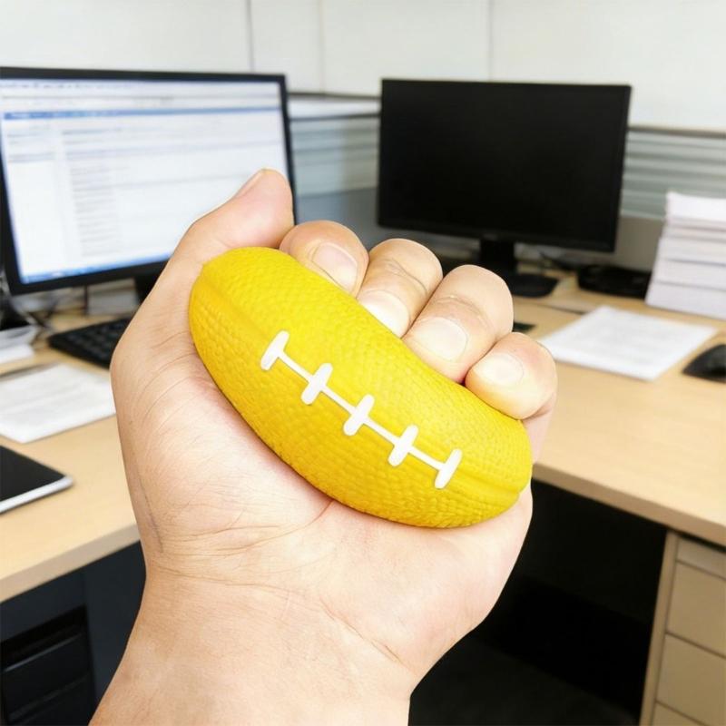 Bright Colored Football Hand Grip Ball High Elasticities Ball for Stress Relief Hand Training and Children Playtimes