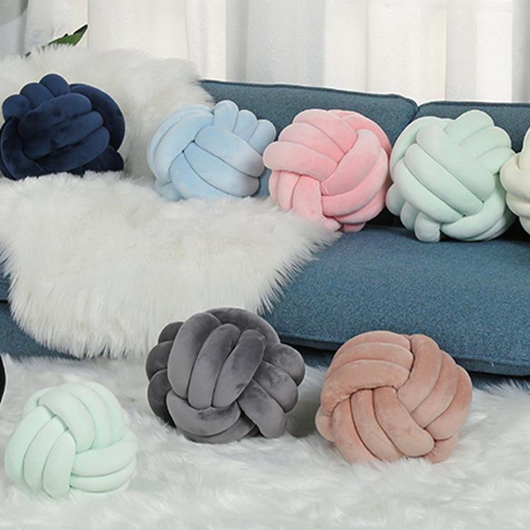 Χειροποίητο Κόμπους Μπάλα Μαξιλάρι: Πλεκτό Σφαιρικό Βελούδινο Παιχνίδι για Διακόσμηση Σαλονιού & Υπνοδωματίου, Διακοσμητικό Μαξιλάρι Καναπέ, Δημιουργικό Μαξιλάρι Πλάτης.