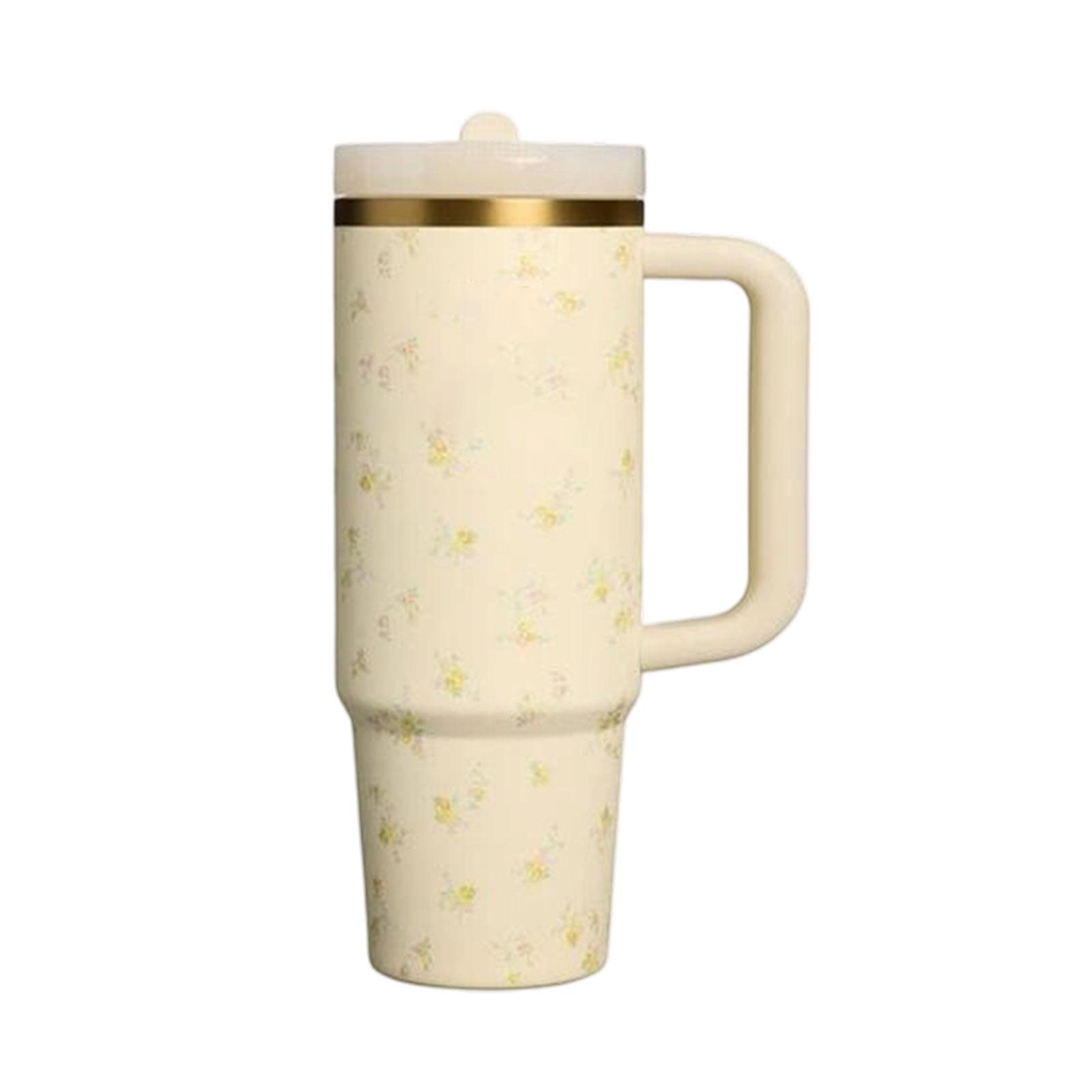 Sommer Edition Griff Reisebecher Geschenkset für heiße und kalte Getränke One Size gelb