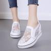 Fashion Comfortable Women Loafers  Lace Slip On Walking Shoes White Sneakers Casual Shoes Ballet Flats Platform Shoes Rhinestone