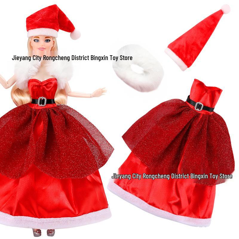 11-inch Barbie Doll Fashion Christmas Dress Set - 30cm Holiday Clothing Series
