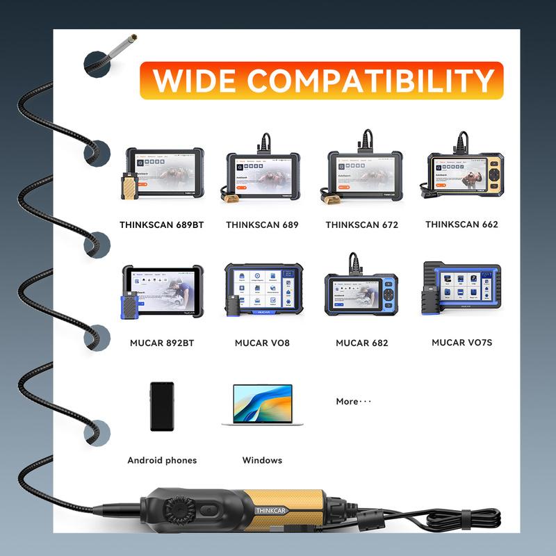 THINKCAR TES102 Telecamera Endoscopio di Ispezione Video USB con Luce LED Impermeabile Strumento Diagnostico Auto Per MUCAR 892BT 689BT