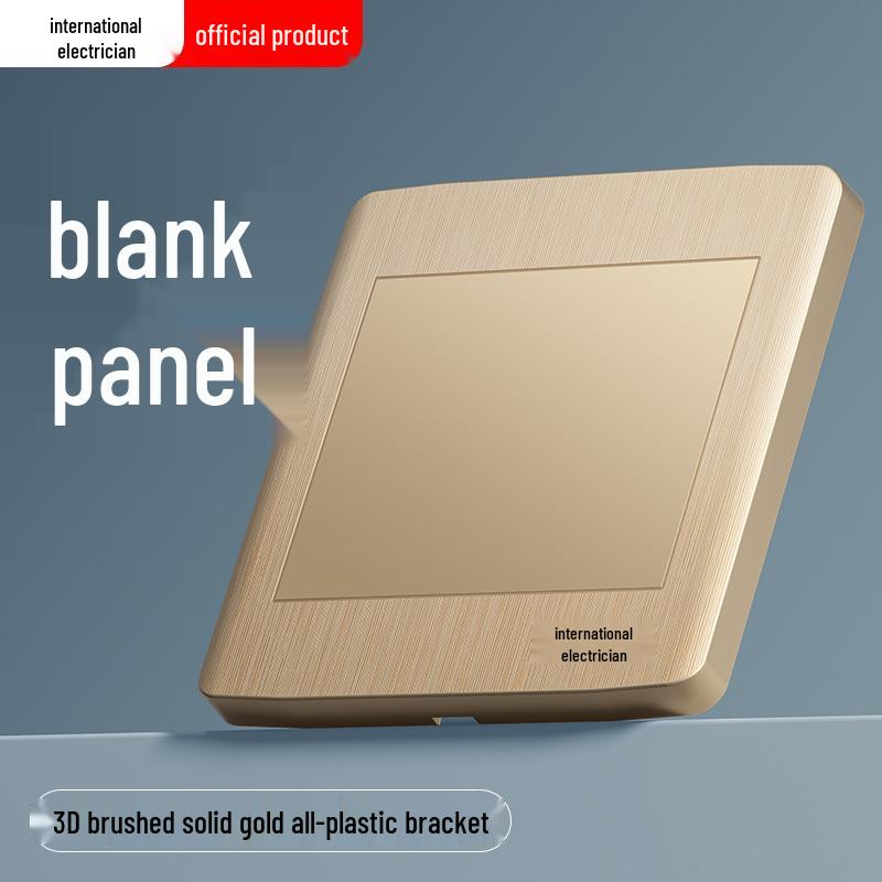 Gold 86 Typ Elektrische Nachttischlampe Wandschalterpanel mit Einzel-/Doppelsteuerung und Fünflochsteckdose