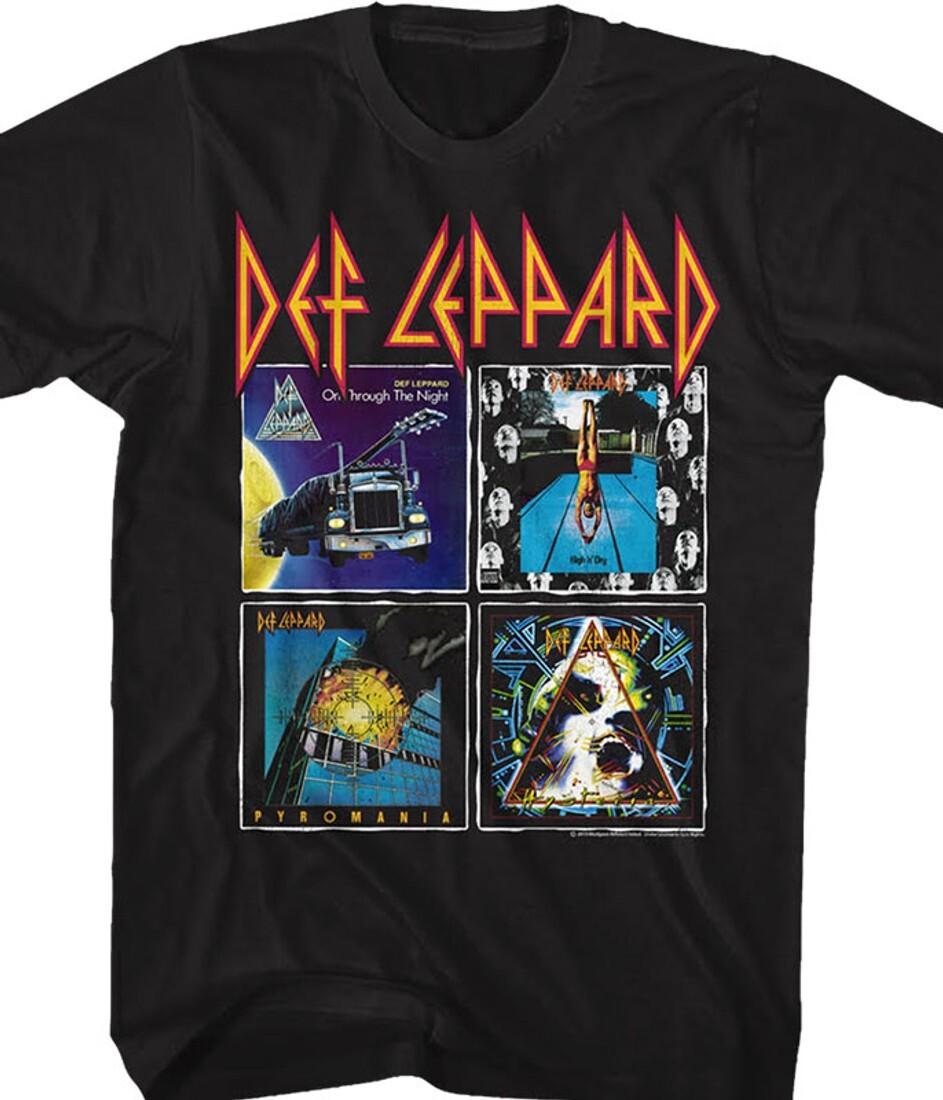 Vtg Def Leppard Band Album Cover Cotton S-2345XL Unisex Black Shirt C379 M