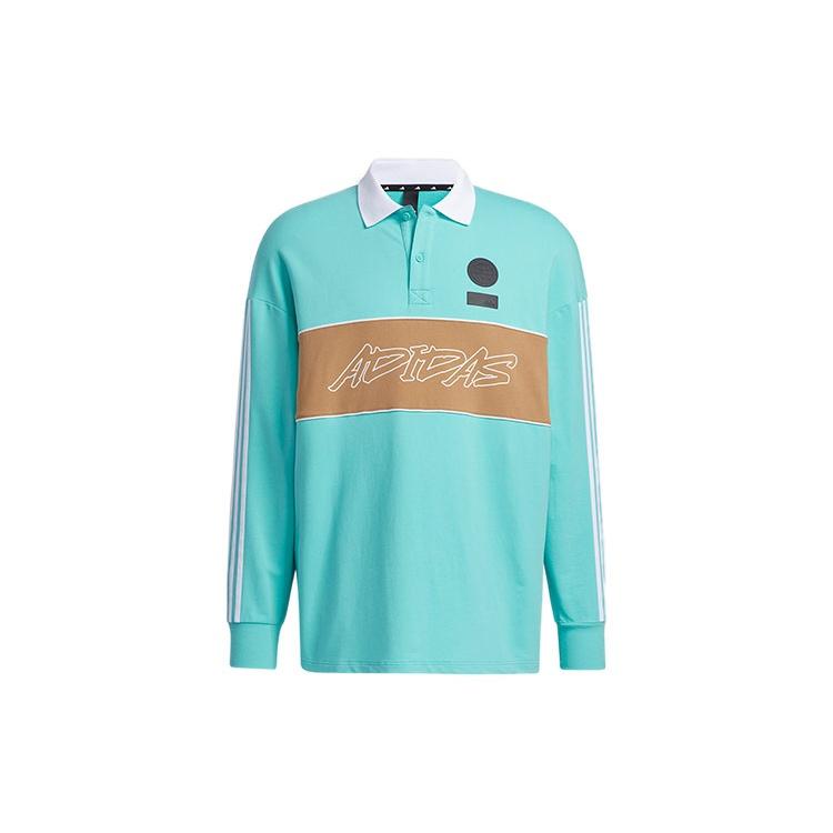 adidas Ub Polo Ls Sports Stylish Logo Printing Long Sleeves Polo Shirt Green Men s GP0894 XL