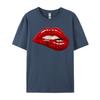 Unisex Is Unisex Is Illustration Red Biting Lips Luxury Designer TShirts Hip Hop Sweatshirts Loose Cotton ONeck Unisexs