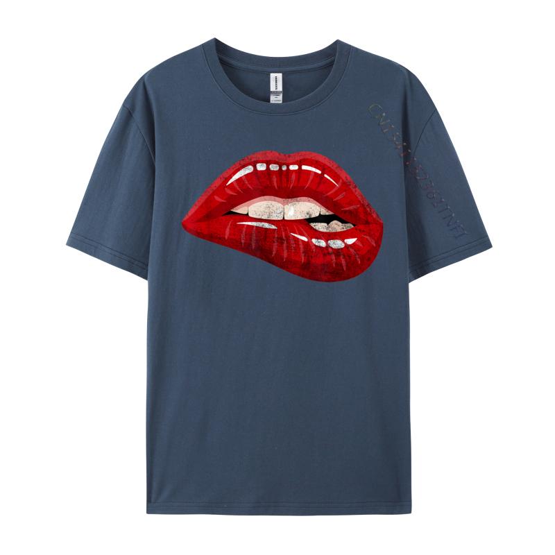 Unisex Is Unisex Is Illustration Red Biting Lips Luxury Designer TShirts Hip Hop Sweatshirts Loose Cotton ONeck Unisexs