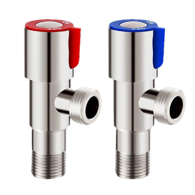 Universal 4-Point All-Copper Angle Valve for Hot/Cold Water, Stainless Steel Household Water Heater/Toilet Switch