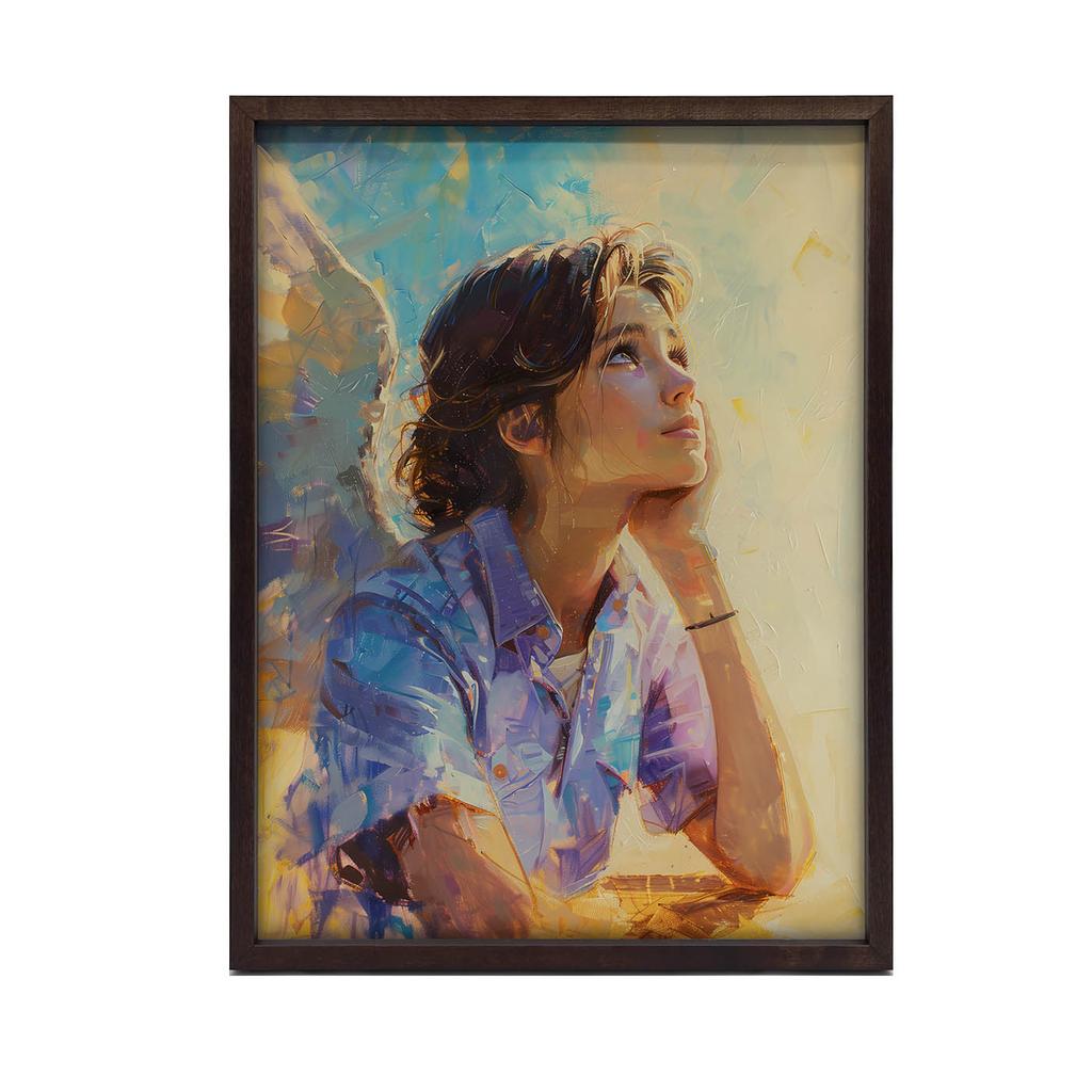 Angel Thoughts Poster Angel Thoughts Poster, 40X50 Cm, Black Aluminum Frame, 230 Gsm Matte Paper