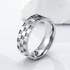 Light Luxury Sugar Cube Chessboard Diamond Ring Titanium Steel Electroplating Advanced Sense Ring Ins Neutral Wind Accessories