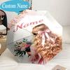 Custom Name Umbrella Floral Princess Umbrella 8-Frame for Travel, Camping, Casual Lightweight Portable, Essential for Family Gifts