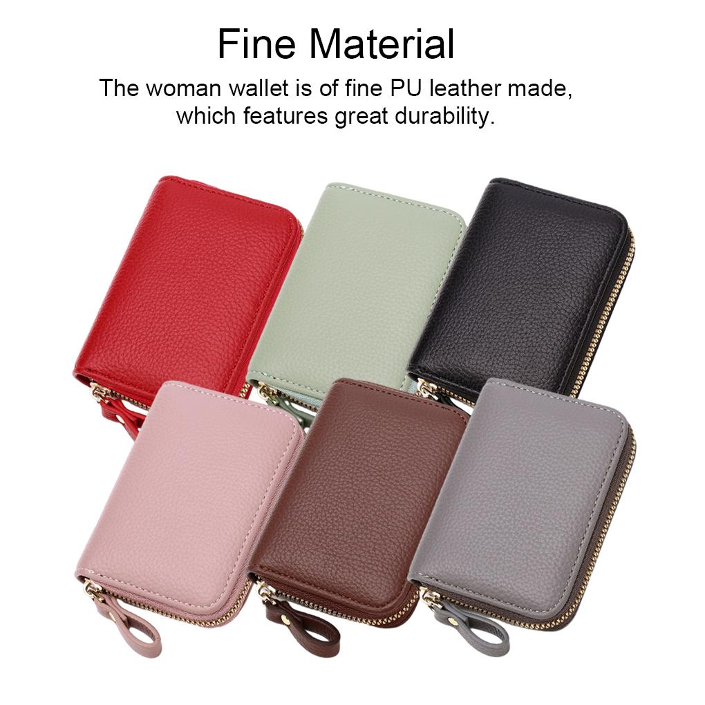 Women Wallet Polyester Lining Zipper Rectangular Cash Compartment Photo Pocket Purse Notecase Birthday Gift with Lanyard