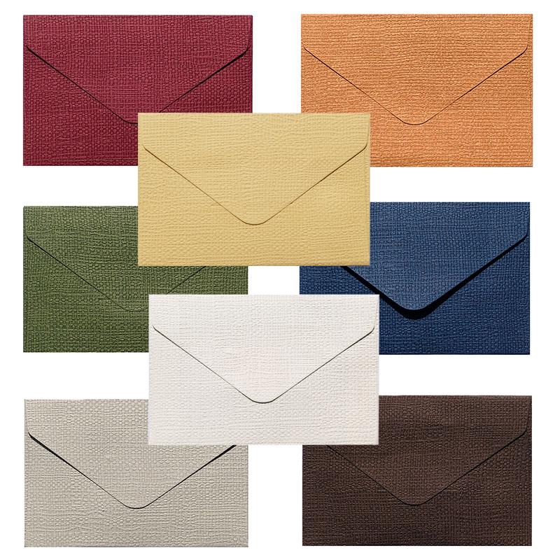 20pcs 7*10.5cm Linen Textured Triangle Envelope Vintage 8color Blank Envelope Card Scrapbooking Letter Gift Supplies