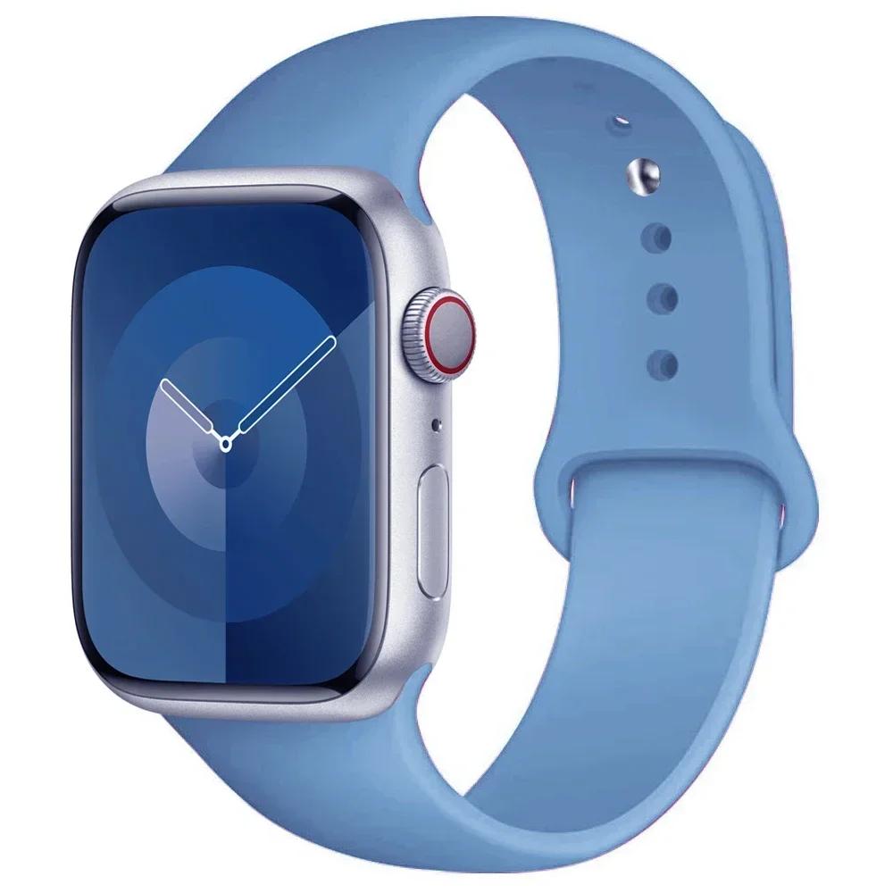 Silikonarmband für Apple Watch Armband 44mm 45mm 40mm 41mm 42-38mm 45 mm Sportarmband iwatch Serie 8 7 6 5 4 3 SE 9 Ultra 2 49mm