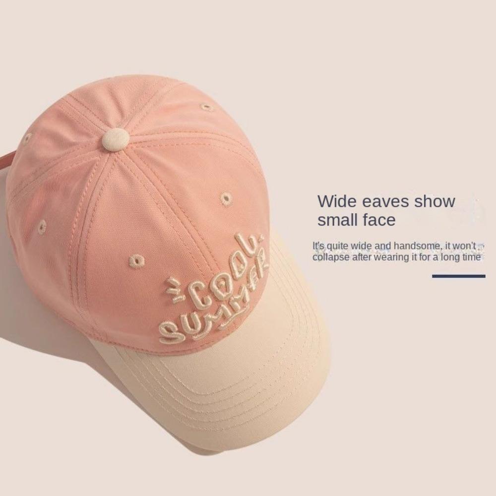 Embroidery Sun Shading Hat Contrasting Color Duck Tongue Cap  For 2-7Year Boys Girl