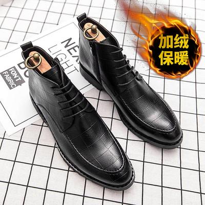 Martin Stiefel Herrenstiefel Herrenstiefel Britischer Stil Winter Samt warm Herrenschuhe Chelsea Mid-Top High-Top Lederschuhe