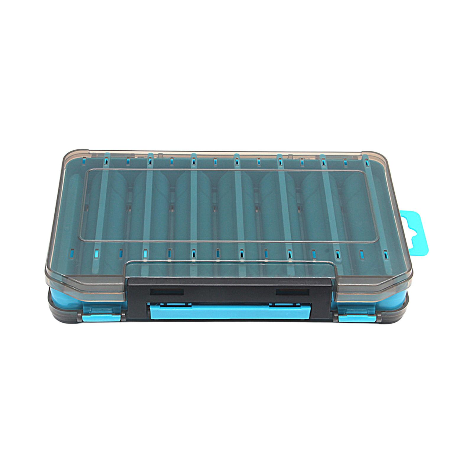 

Double Sided Lure Box with 14 Compartments for Wobblers Fishing Lures Hooks Accessories Storage Organizer Box синій