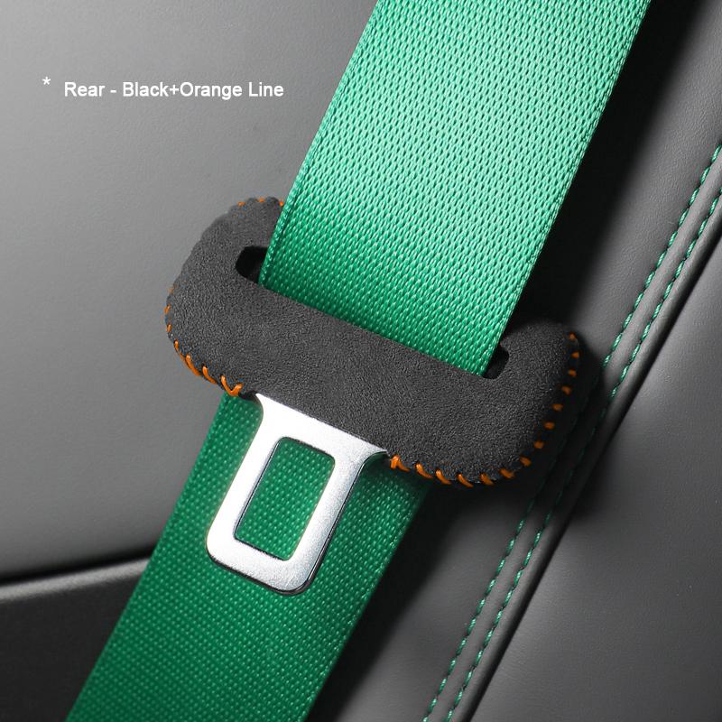For BYD ZEEKR 001 7X Xpeng P7 Tesla Modle 3 Y New Energy Vehicle, A lcantara Automobile Front Rear Seat Belt Protectors Cover