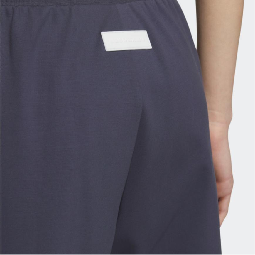 Adidas Verbiage Print Elastic Waist Straight Regular Shorts Women Bottoms Hidden-Blue IP3944