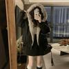 Winter Two-sided Hooded Cute Short Stitching Casual Fashion Trend Loose Cotton Jacket Women