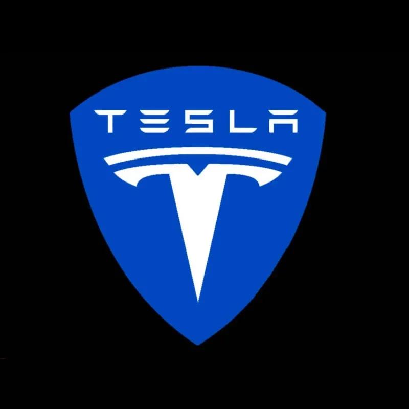 2 pieces LED Courtesy Ghost Shadow Welcome Light Laser Logo Projector Door Lamp For Tesla 2018-2025 Model X S 3 Y Accessories