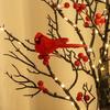LED Vintage Glowing Tree with Cardinals Battery Operated Twinkle Trees Lamp with Lighted Branches Festive Holiday Party Lighting Halloween Christmas