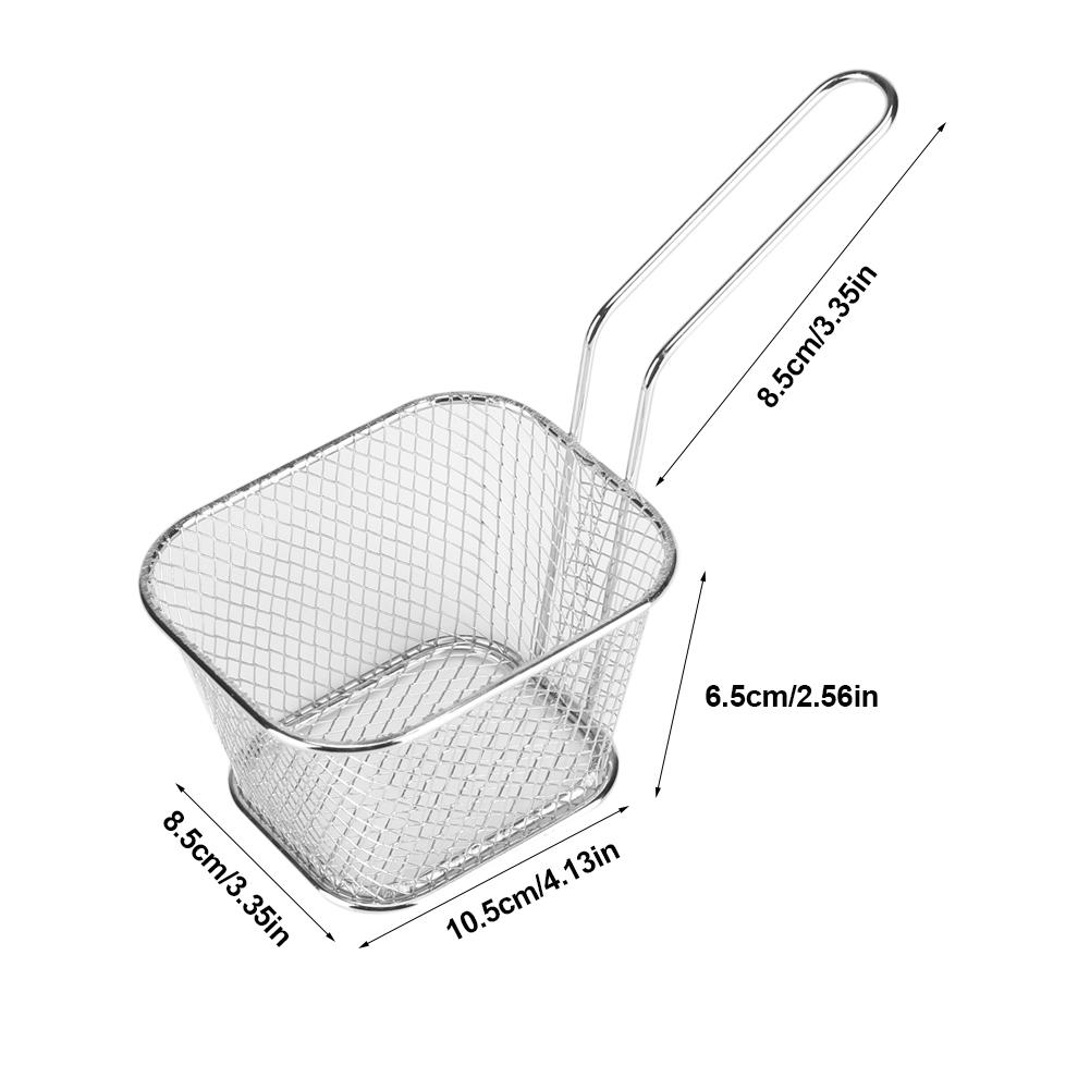 Small Gold Metal Baskets for Serving Chips Fryer Cooking Tool