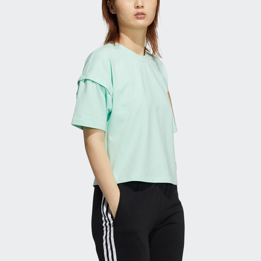 Adidas Originals Drop Shoulder Sleeve T Shirt Women's Frozen Green H39034