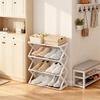 Creative Simple Assembly Shoe Rack Steel Tube 4-Layer Solid Color Assembly Home Shoe Rack For Porch Living Room Storage Rack