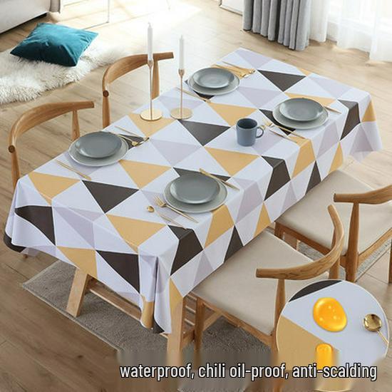 Tischdecke im nordischen Stil, wasserdicht, ölabweisend, waschbar, aus PVC für Esszimmer, Camping, Privatzimmer und Restaurants.