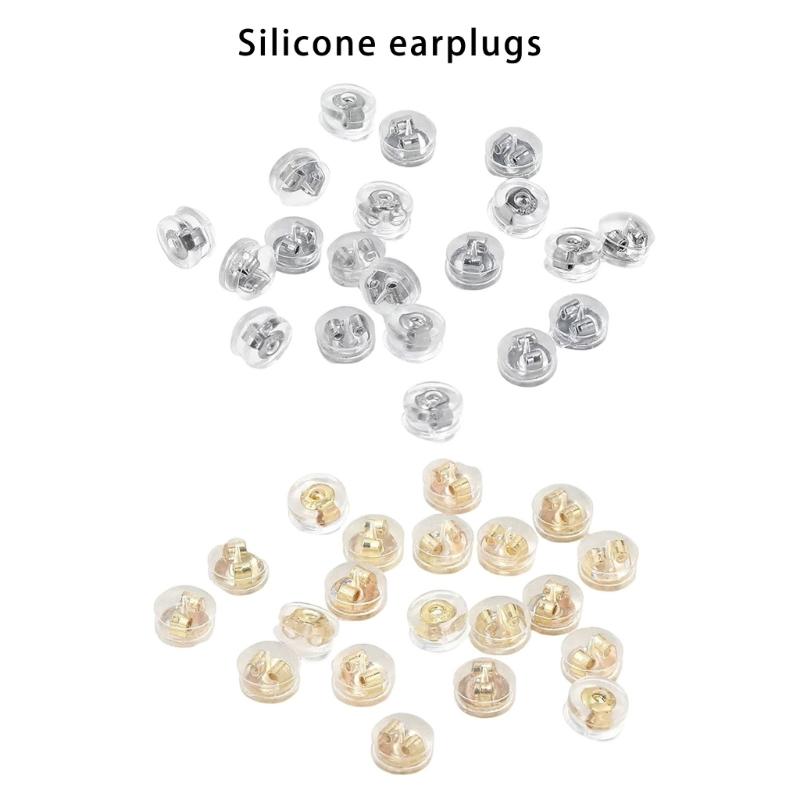 20PCS Slip Resistant Earring Backs Silver Secure Fit Loss Proof Backings Earring Fasteners Suitable for Studs Earrings