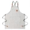 Waterproof Thickened Cotton Denim Apron - Oil and Stain Resistant, Solid Color Design for Household Kitchen Use