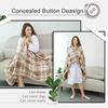 Fleece Wearable Blanket Warm Poncho Throw with Buttons Plush Sleeveless Blanket for Women Cape Wrap for Lightweight Plaid Design