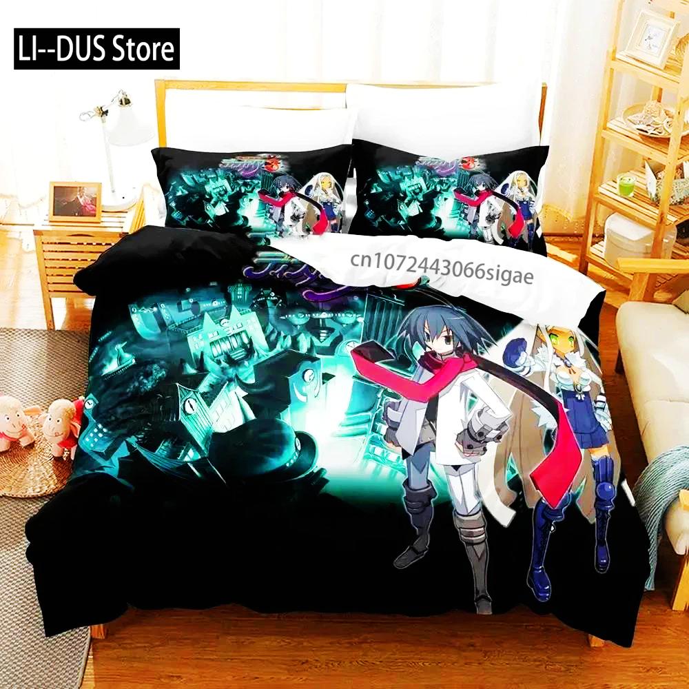 Anime Disgaea Bettwäsche-Set Bettbezug Bett-Set Steppdeckenbezug Kissenbezug Bettdecke King Queen Size Jungen Erwachsene Bettwäsche-Set