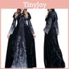 Enchanting Women's Wicked Queen Gothic Witch Costume With Elegant Long Bell Sleeves
