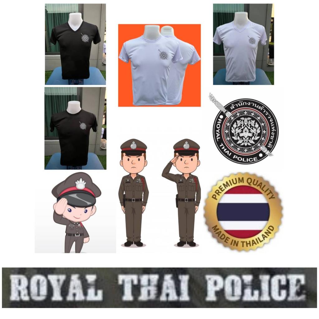 T Shirt Royal Thai Police Thailand Undershirt V Neck O Neck Round Neck Short Sleeve  Print Quick Dry National Uniform Men Women Unisex