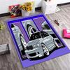 Grey Modified JDM Car Purple Border Comic Print Area Rug Non‑Slip Rectangular Floor Mat Car Fan Decor for Gaming Room Living Bedroom