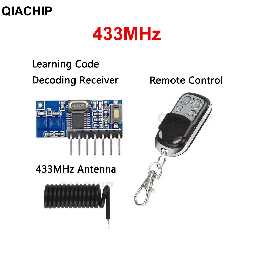 QIACHIP RX480E 433 MHz RF Relais Empfänger Modul Kabellos 4-Kanal Ausgang Mit Lernknopf und RF Fernbedienungen Sender DIY