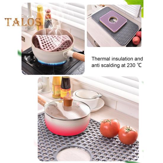 Silicone Sink Mat with Center Drain Heat-Resistant Flexible Non-Slip Design Easy To Clean Reusable Sink Protector Mat