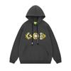 Unisex Oversized Cotton Hoodie With Geometric Embroidery Vintage Style Long Sleeve Sweatshirt