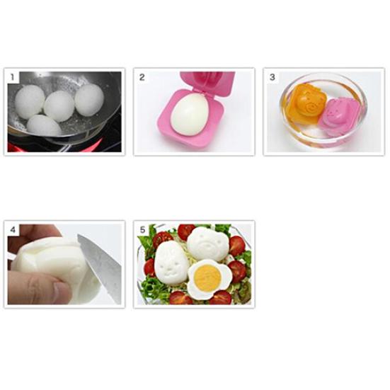 2x Cute Cartoon Boiled Egg Rice Mold Bento Maker Sandwich Cutter Kitchen Tools