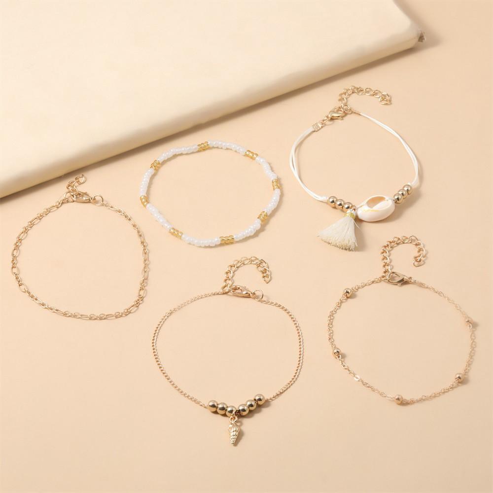 Star Moon Bracelet Anklet String Bead Hand Jewelry Six-piece Bracelet