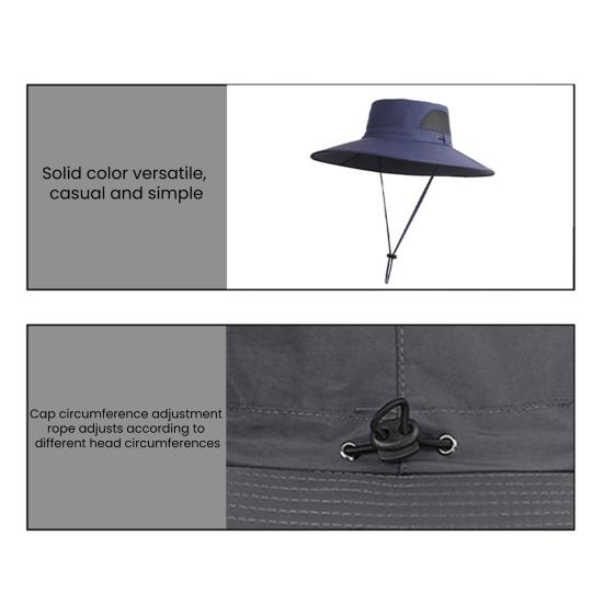 Solar Fan Hat UPF 50+ UV Protection Hat with 2 Solar Fans USB Rechargeable Breathable Men Women
