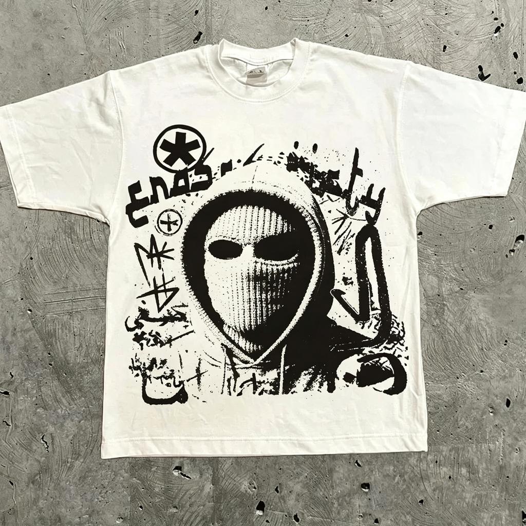 Grafik Tişört Unisex Kadın Vintage Üst Hip Hop Sokak Giyimi Oversize Tişört Kısa Kollu Günlük Giyim Yaz Modası YK Tişört