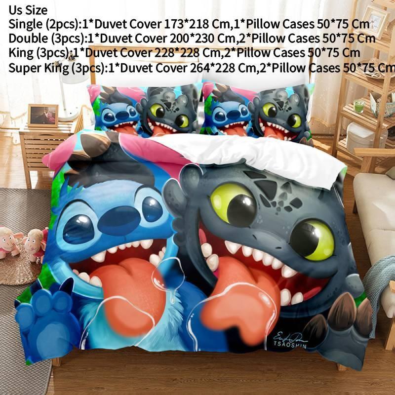 Lilo Pelekai Stitch Cartoon Bedding Set For Kids Room Decor